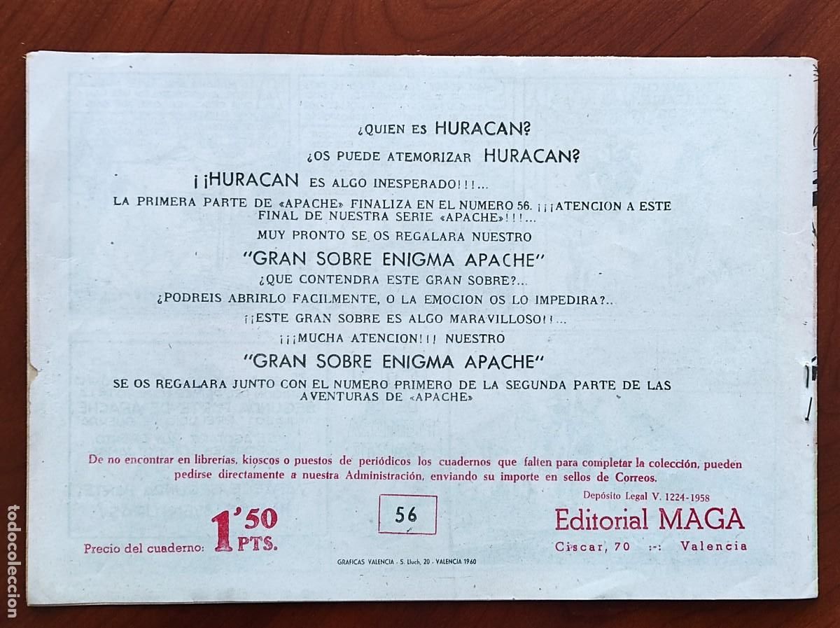 Tebeos: COLECCI&Oacute;N COMPLETA ORIGINAL APACHE 1&ordf; PARTE - 56 TEBEOS - EDITORIAL MAGA - Foto 8