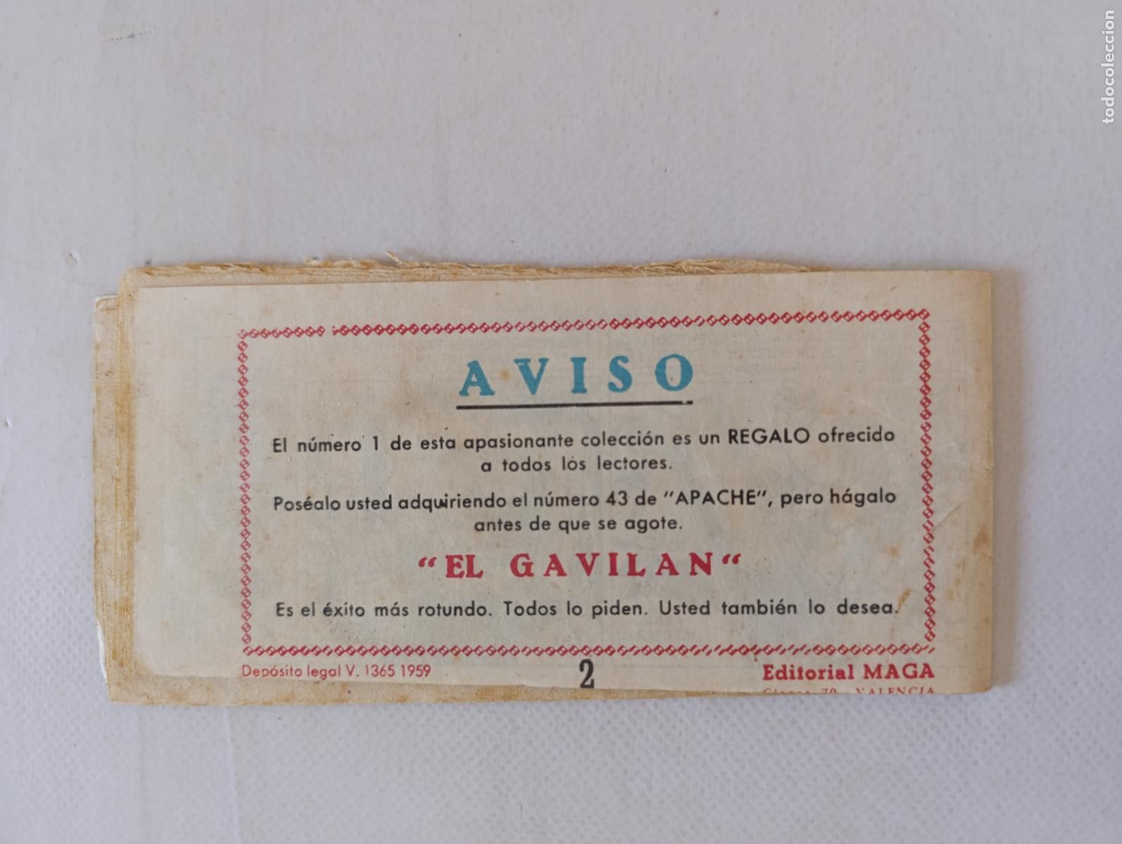 Tebeos: EL GAVILAN N&ordm; 2 - MAGA - ORIGINAL (GQ) - Foto 2