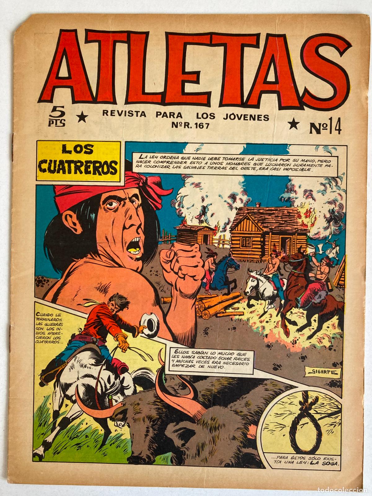 Tebeos: ATLETAS, N&ordm;14 EDITORIAL MAGA - LOS CUATREROS