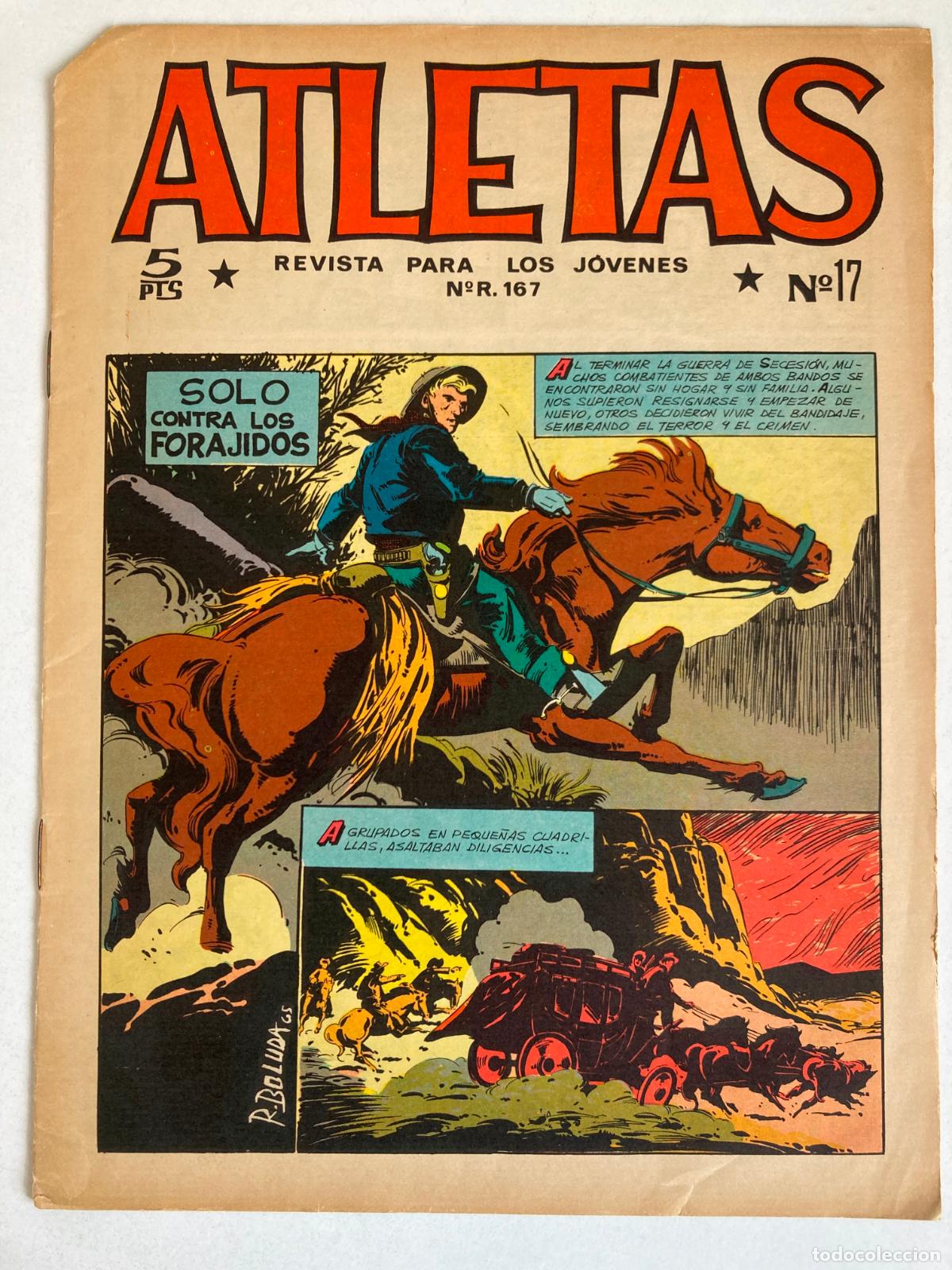 Tebeos: ATLETAS, N&ordm;17 EDITORIAL MAGA - SOLO CONTRA LOS FORAJIDOS