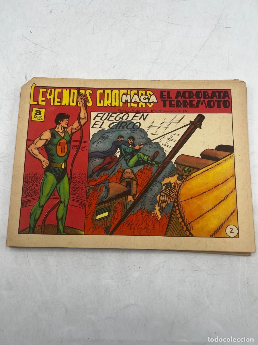 Tebeos: LEYENDAS GR&Aacute;FICAS. MAGA. N&deg; 2. EL ACR&Oacute;BATA TERREMOTO. FUEGO EN EL CIRCO.