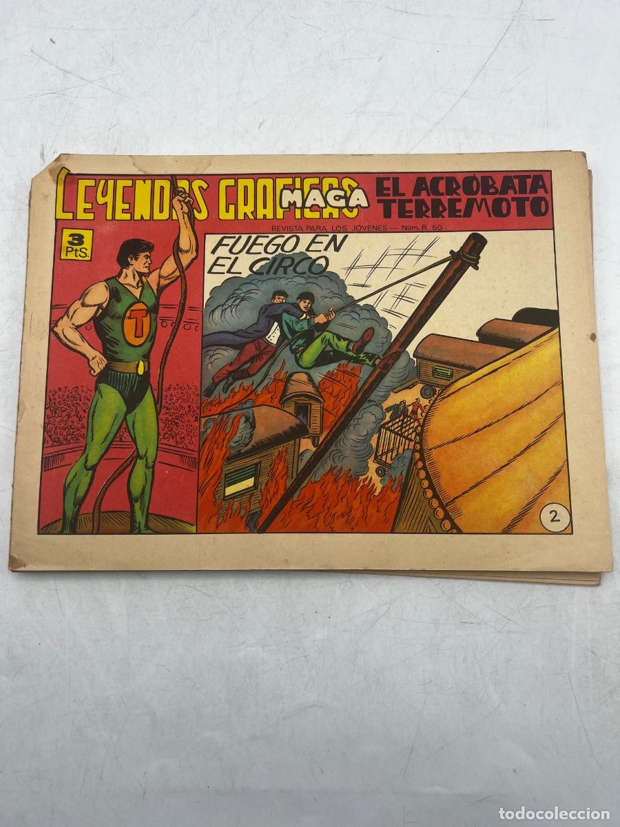Tebeos: LEYENDAS GR&Aacute;FICAS. MAGA. N&deg; 2. EL ACR&Oacute;BATA TERREMOTO. FUEGO EN EL CIRCO.