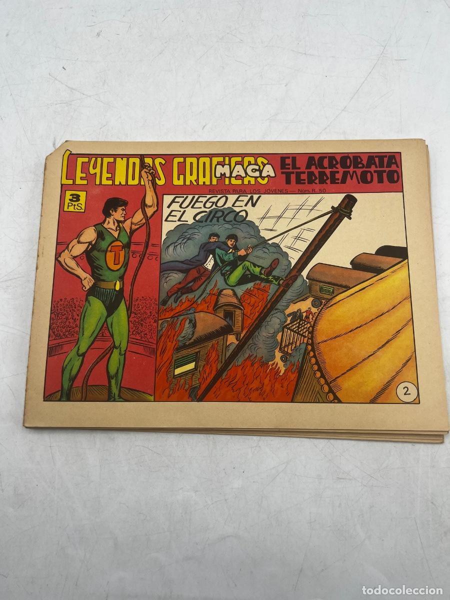 Tebeos: LEYENDAS GR&Aacute;FICAS. MAGA. N&deg; 2. EL ACR&Oacute;BATA TERREMOTO. FUEGO EN EL CIRCO.