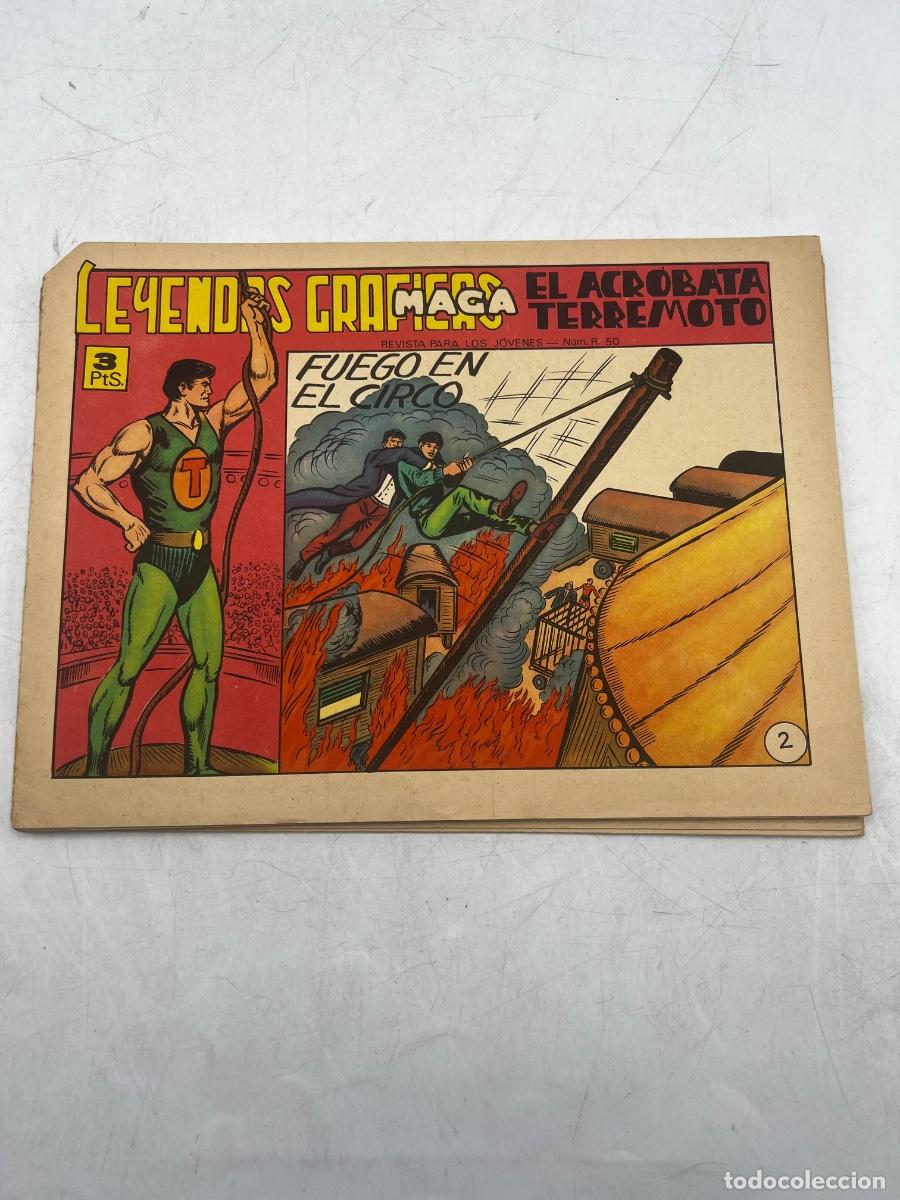 Tebeos: LEYENDAS GR&Aacute;FICAS. MAGA. N&deg; 2. EL ACR&Oacute;BATA TERREMOTO. FUEGO EN EL CIRCO.