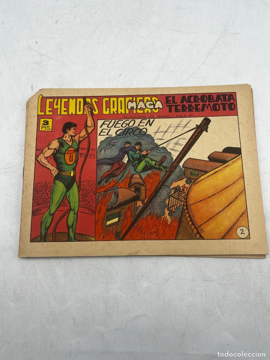 Tebeos: LEYENDAS GR&Aacute;FICAS. MAGA. N&deg; 2. EL ACR&Oacute;BATA TERREMOTO. FUEGO EN EL CIRCO.