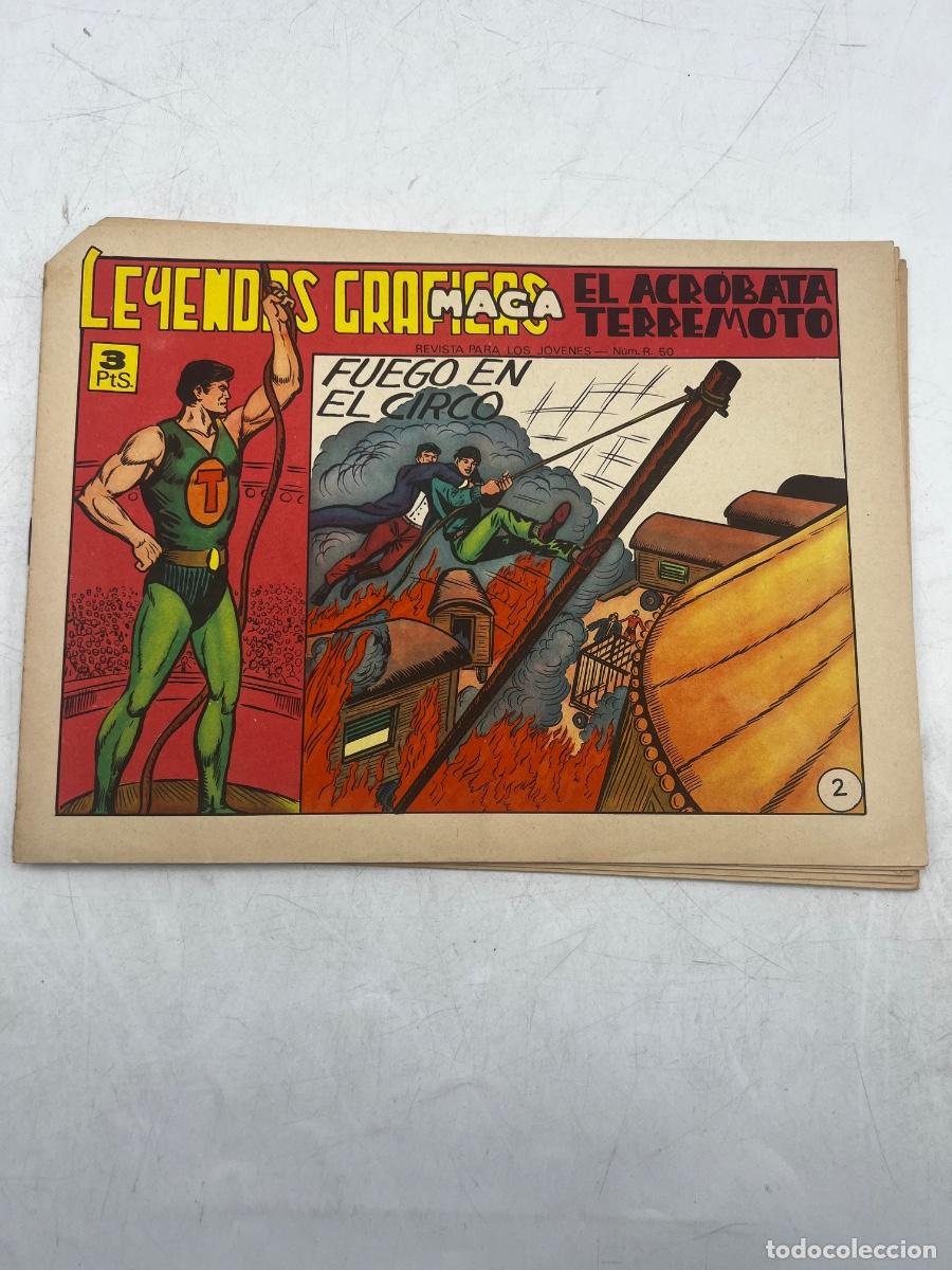 Tebeos: LEYENDAS GR&Aacute;FICAS. MAGA. N&deg; 2. EL ACR&Oacute;BATA TERREMOTO. FUEGO EN EL CIRCO.