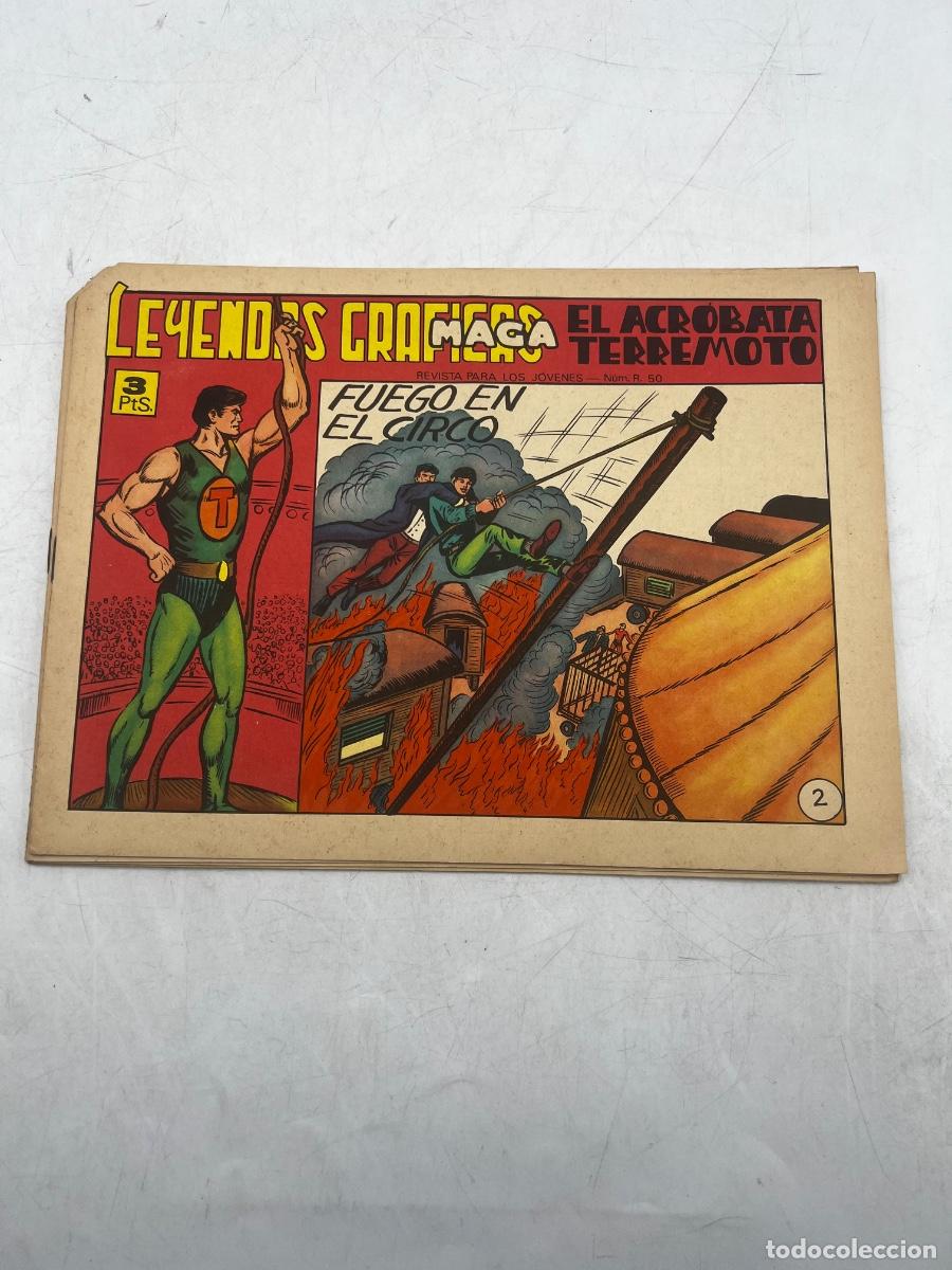 Tebeos: LEYENDAS GR&Aacute;FICAS. MAGA. N&deg; 2. EL ACR&Oacute;BATA TERREMOTO. FUEGO EN EL CIRCO.