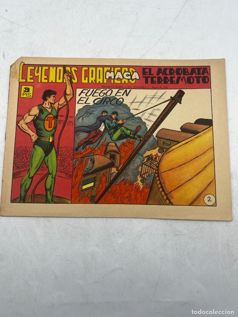 Tebeos: LEYENDAS GR&Aacute;FICAS. MAGA. N&deg; 2. EL ACR&Oacute;BATA TERREMOTO. FUEGO EN EL CIRCO.