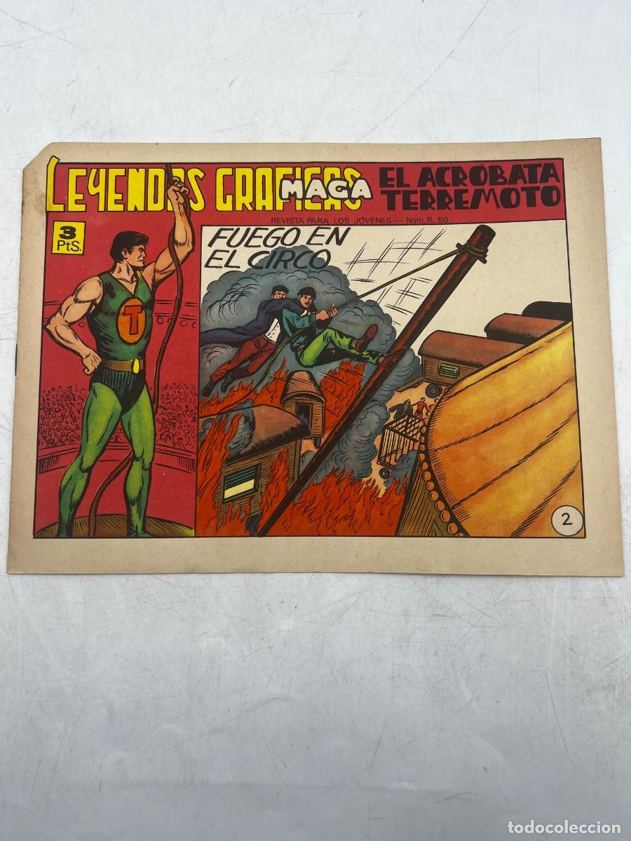 Tebeos: LEYENDAS GR&Aacute;FICAS. MAGA. N&deg; 2. EL ACR&Oacute;BATA TERREMOTO. FUEGO EN EL CIRCO.