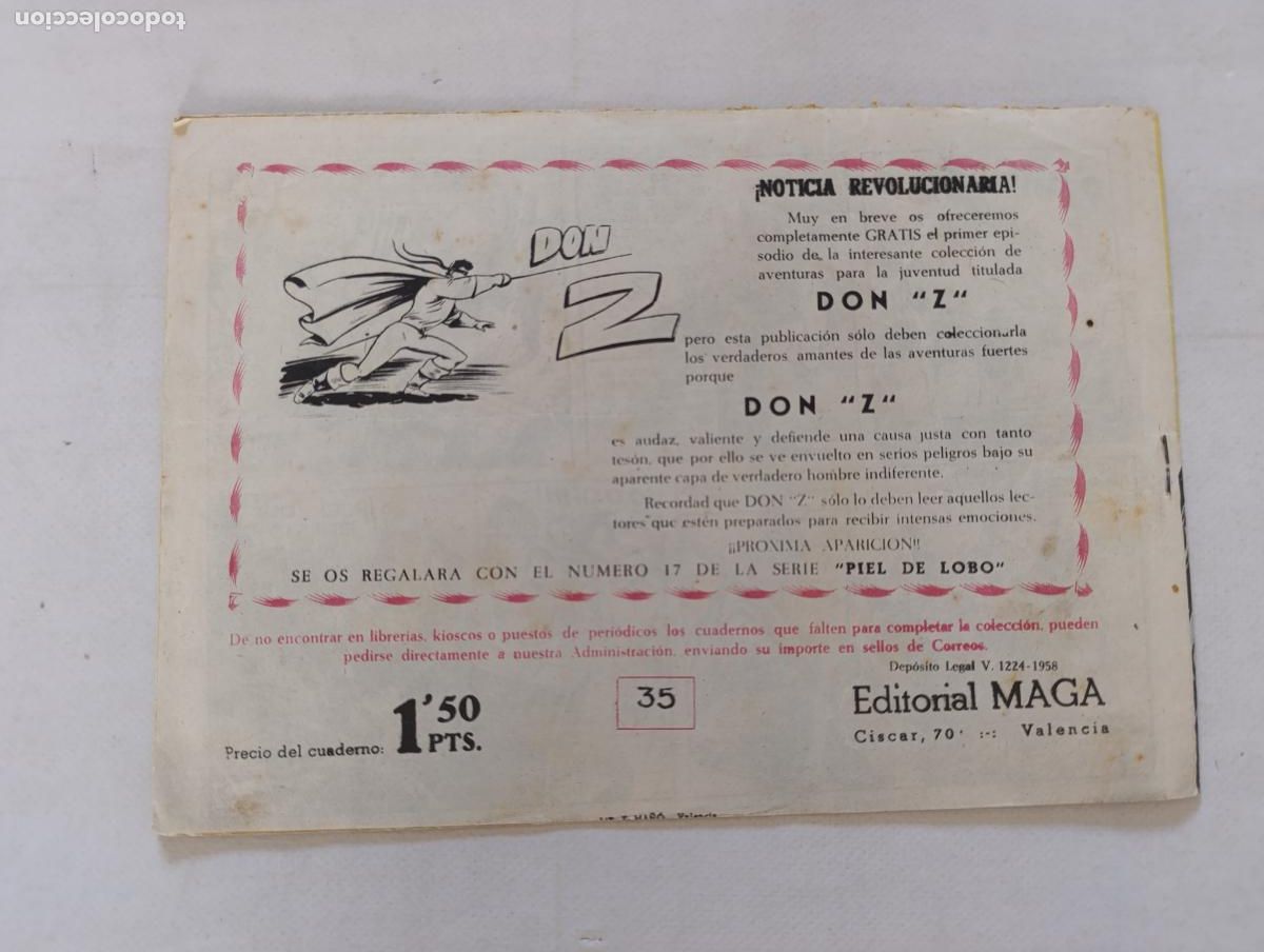 Tebeos: APACHE N&ordm; 35 - EL LOCO Y EL TESORO - MAGA - ORIGINAL (HV1) - Foto 2