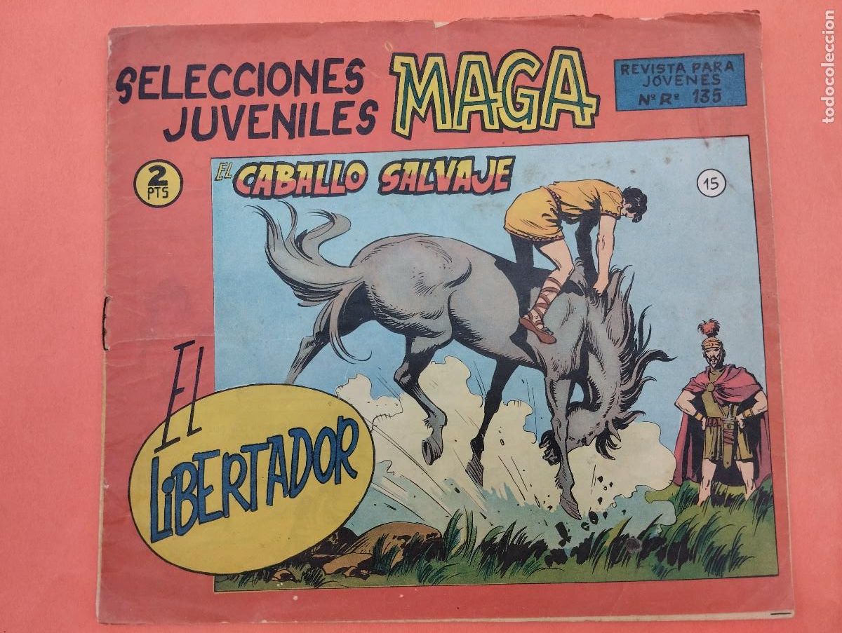 Tebeos: SELECCIONES JUVENILES MAGA: EL LIBERTADOR - N&ordm; 15 - EL CABALLO SALVAJE