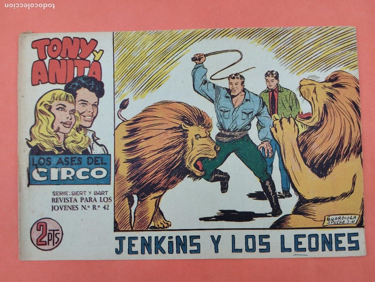 Tebeos: TONY Y ANITA. EDITORIAL MAGA. LOS ASES DEL CIRCO. SERIE: BERT Y BART. N&ordm;62. JENKINS Y LOS LEONES