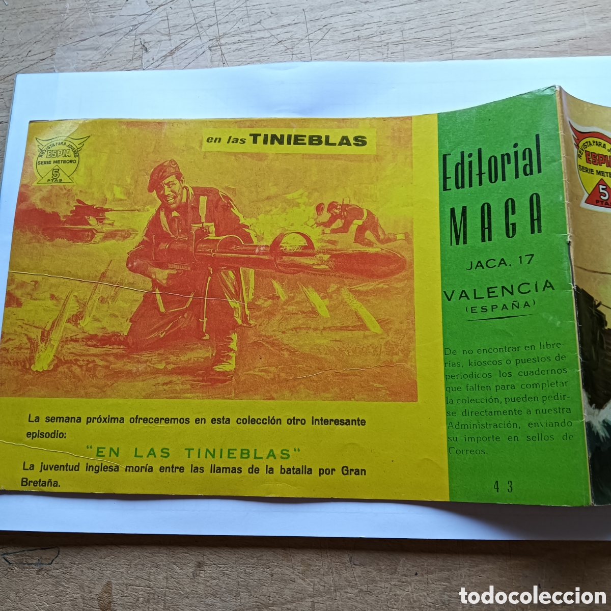 Tebeos: ESP&Iacute;A SERIE METEORO NUM 43 EDITORIAL MAGA ORIGINAL - Foto 2