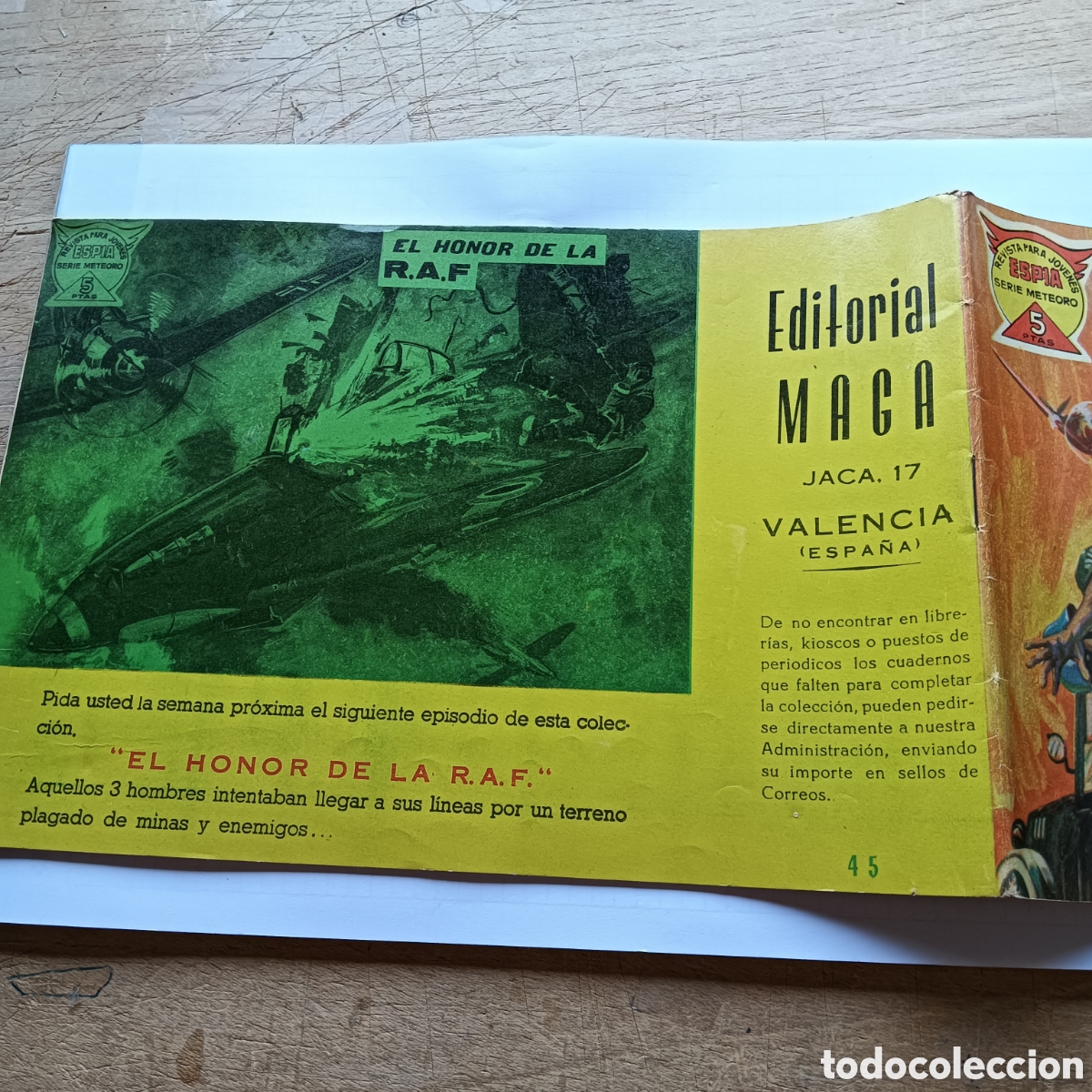 Tebeos: ESP&Iacute;A SERIE METEORO NUM 45 EDITORIAL MAGA ORIGINAL - Foto 2