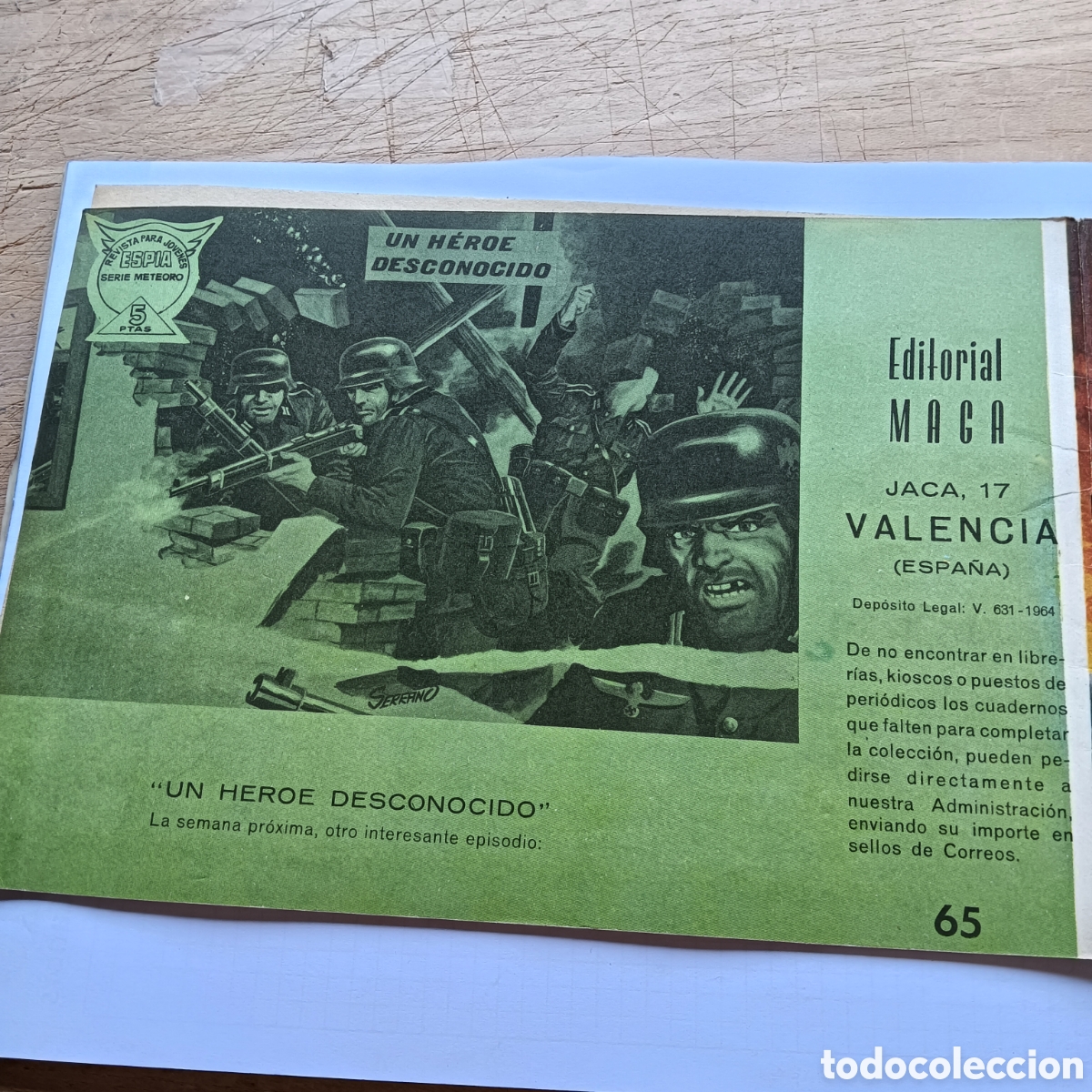 Tebeos: ESP&Iacute;A SERIE METEORO NUM 65 EDITORIAL MAGA ORIGINAL - Foto 2