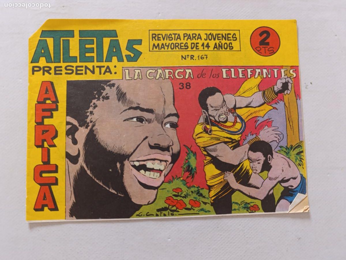 Tebeos: AFRICA N&ordm; 38 - SERIE ATLETAS - LA CARGA DE LOS ELEFANTES - MAGA - ORIGINAL (GQ)