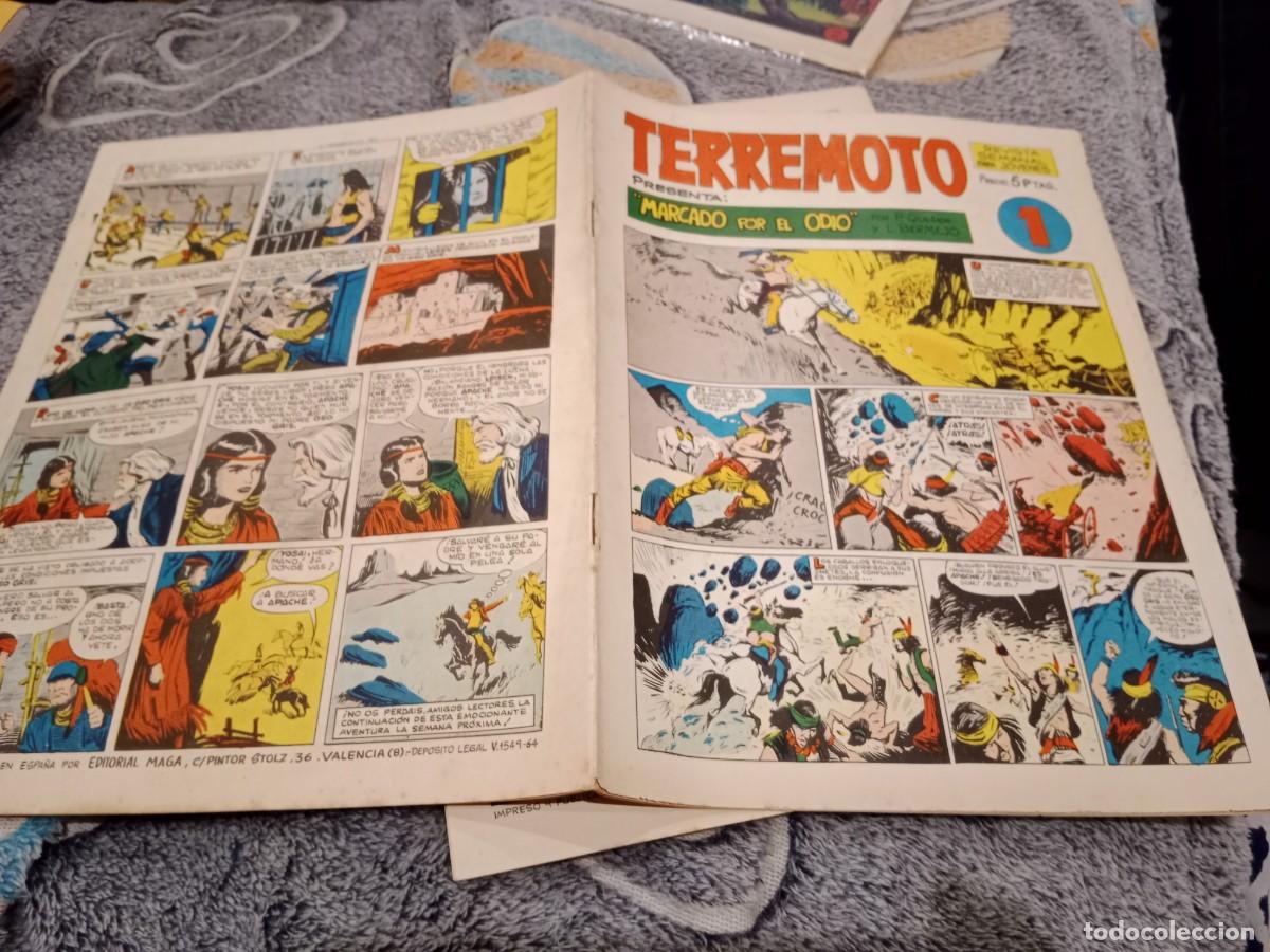 Tebeos: TERREMOTO / APACHE MARCADO POR EL ODIO N&ordm; 1 - ORIGINAL MAGA 1964