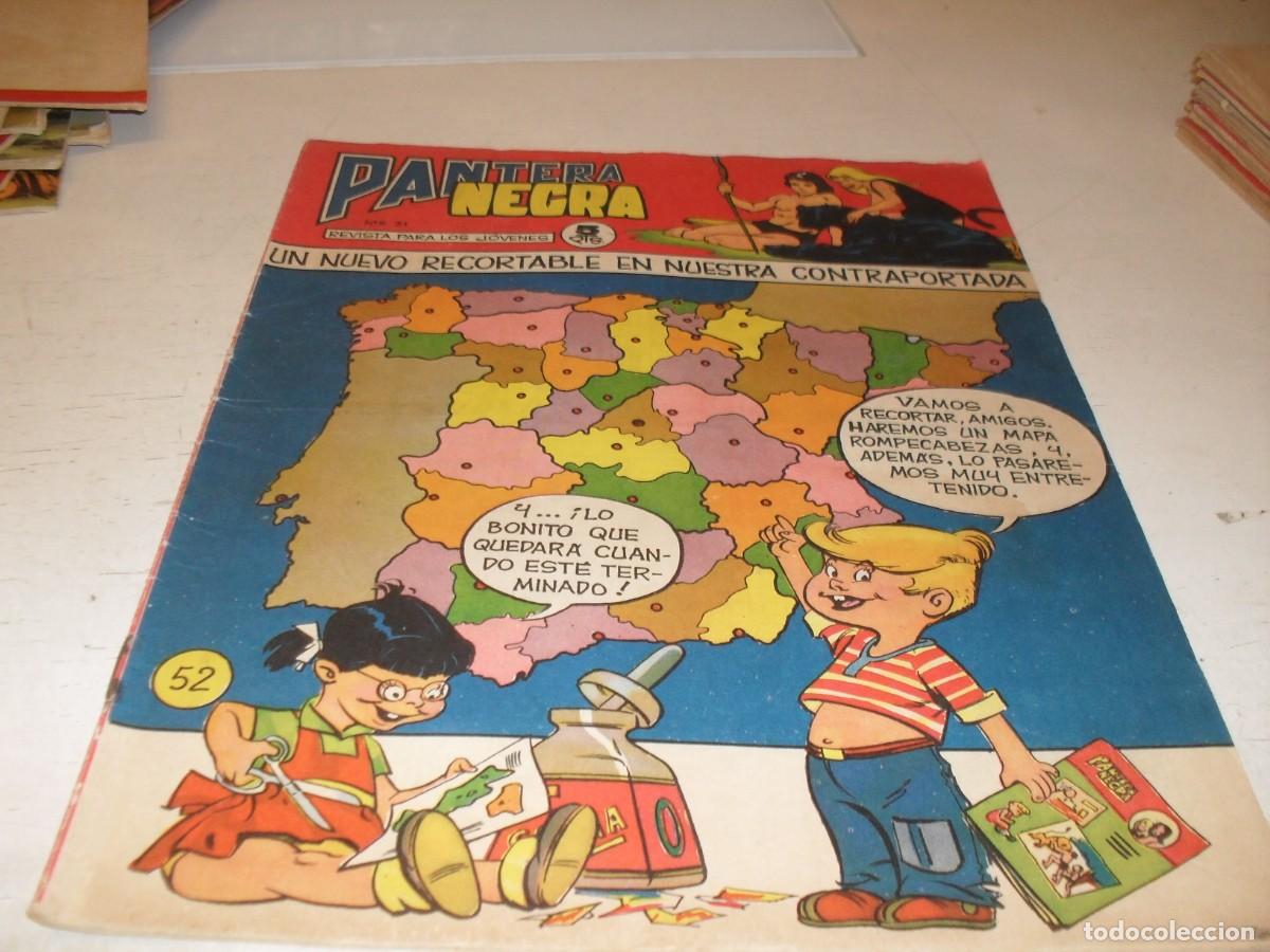 Tebeos: (ORIGINAL)PANTERA NEGRA N&ordm; 52.CON RECORTABLE MAPA DE ESPA&Ntilde;A Y PORTUGAL,DE 65,REVISTA,MAGA,1965