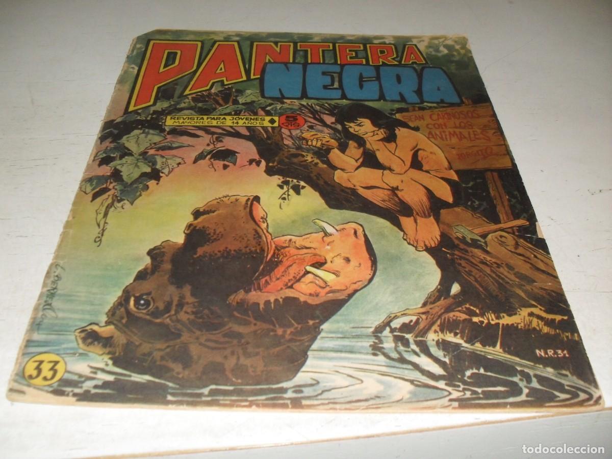 Tebeos: (ORIGINAL)PANTERA NEGRA N&ordm; 33,CON CROMOS ESTAMPAS DE AFRICA 129 AL 132,DE 65,REVISTA,MAGA,1965