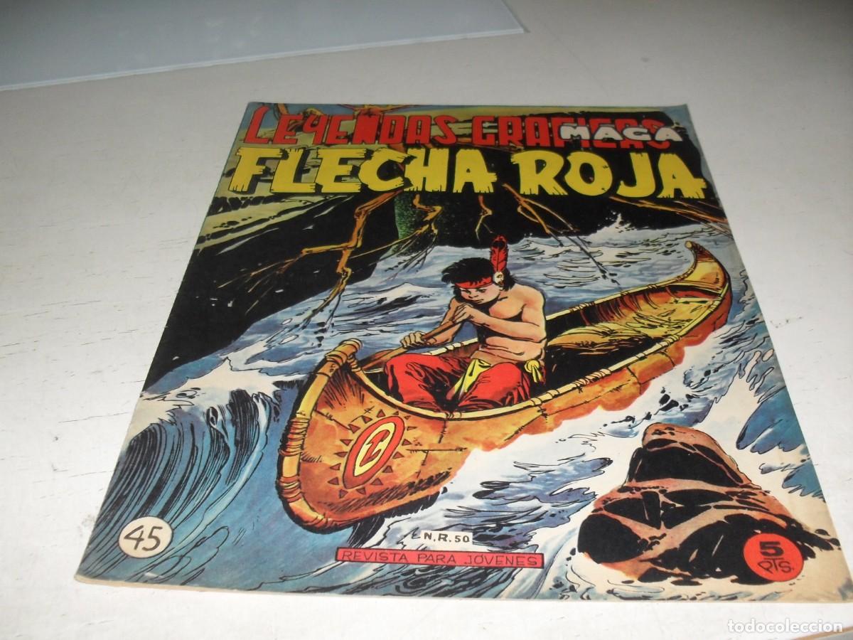 Tebeos: (FACSIMIL)FLECHA ROJA N&ordm; 45,CON POSTER,EN COLOR,DEL GRAN CAZADOR,DE 65,REVISTA,MAGA,1965