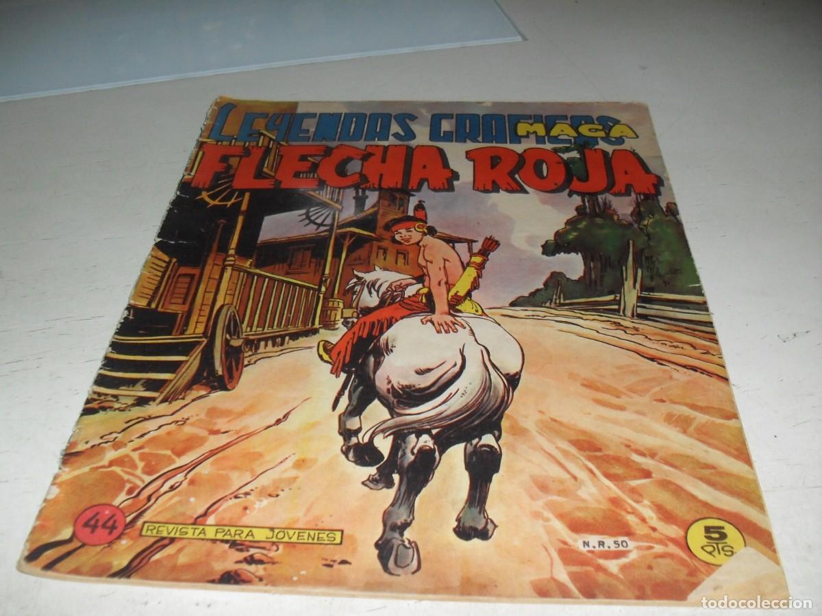 Tebeos: (FACSIMIL)FLECHA ROJA N&ordm; 44,CON CROMOS VIDA DE LOS INDIO DEL 173 AL 176,DE 65,REVISTA,MAGA,1965