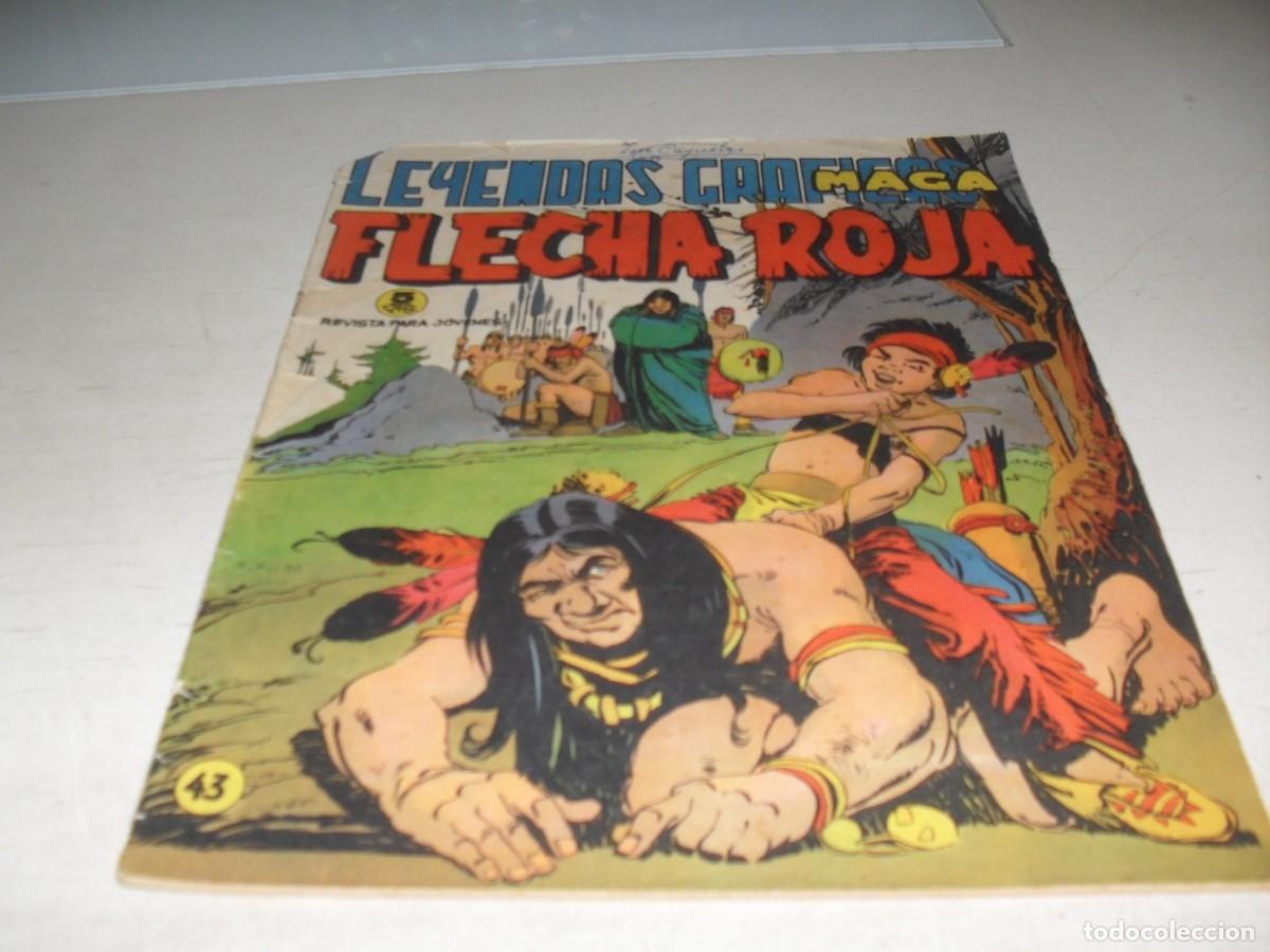 Tebeos: (FACSIMIL)FLECHA ROJA N&ordm; 43,CON CROMOS VIDA DE LOS INDIOS DEL 169 AL 172,DE 65,REVISTA,MAGA,1965