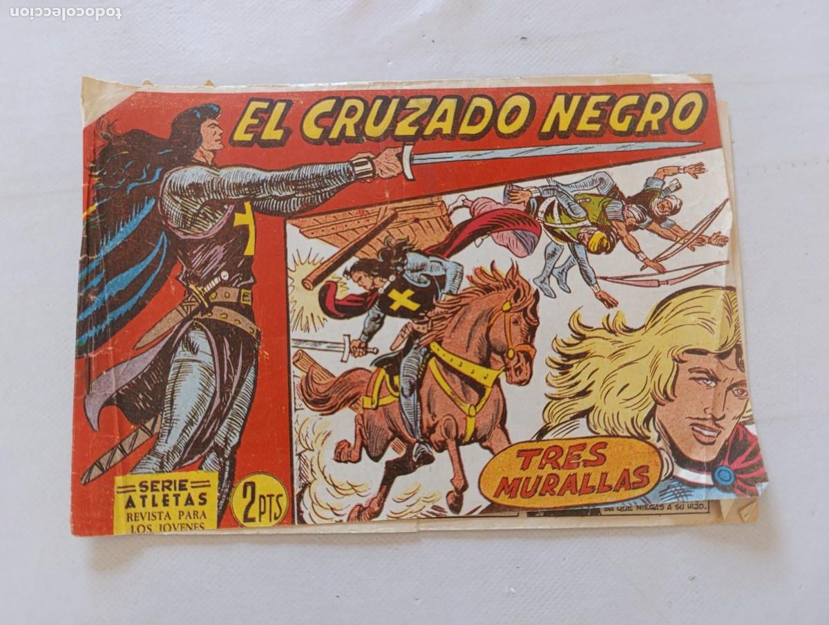 Tebeos: EL CRUZADO NEGRO N&ordm; 36 - TRES MURALLAS - SERIE ATLETAS - ORIGINAL - MAGA (HV)
