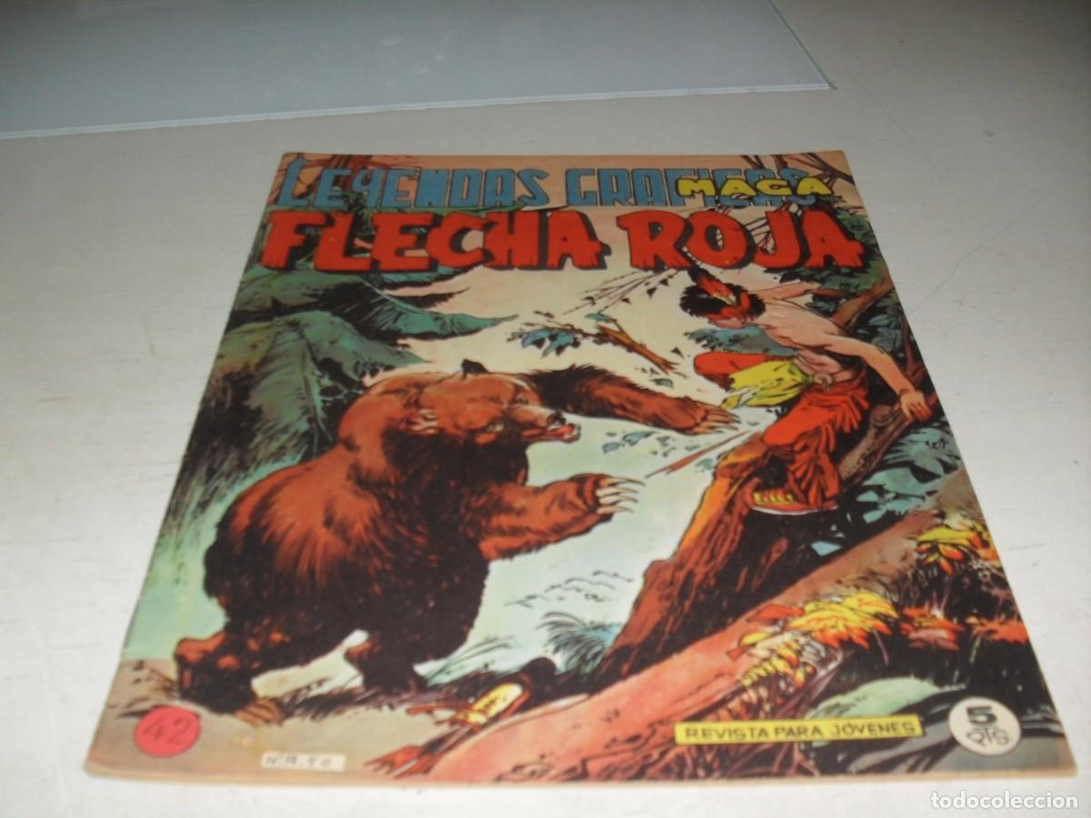 Tebeos: (ORIGINAL)FLECHA ROJA N&ordm; 42,CON CROMOS VIDA DE LOS INDIOS DEL 165 AL 168,DE 65,REVISTA,MAGA,1965