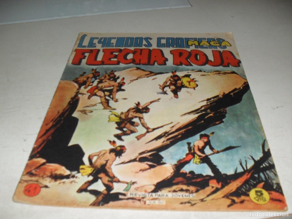 Tebeos: (ORIGINAL)FLECHA ROJA N&ordm; 41,CON CROMOS VIDA DE LOS INDIOS DEL 161 AL 164,DE 65,REVISTA,MAGA,1965