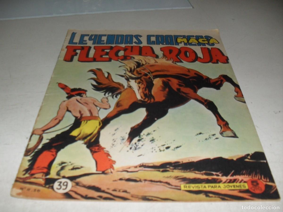 Tebeos: (ORIGINAL)FLECHA ROJA N&ordm; 39,CON CROMOS VIDA DE LOS INDIOS DEL 153 AL 156,DE 65,REVISTA,MAGA,1965