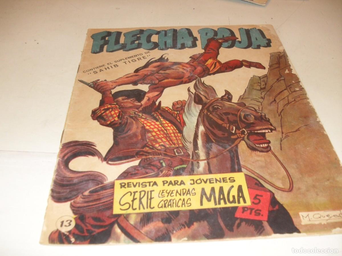 Tebeos: (ORIGINAL)FLECHA ROJA N&ordm; 13,DE 65,CON SUPLEMENTO 6 DE SAHIB TIGRE,REVISTA,MAGA,1965