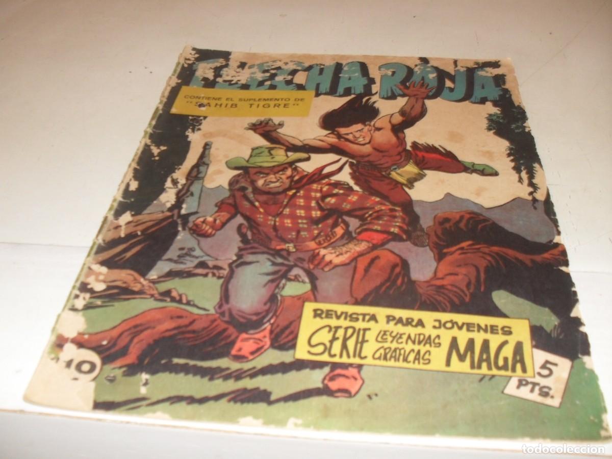 Tebeos: (ORIGINAL)FLECHA ROJA N&ordm; 10,DE 65,CON SUPLEMENTO 3 DE SAHIB TIGRE,REVISTA,MAGA,1965