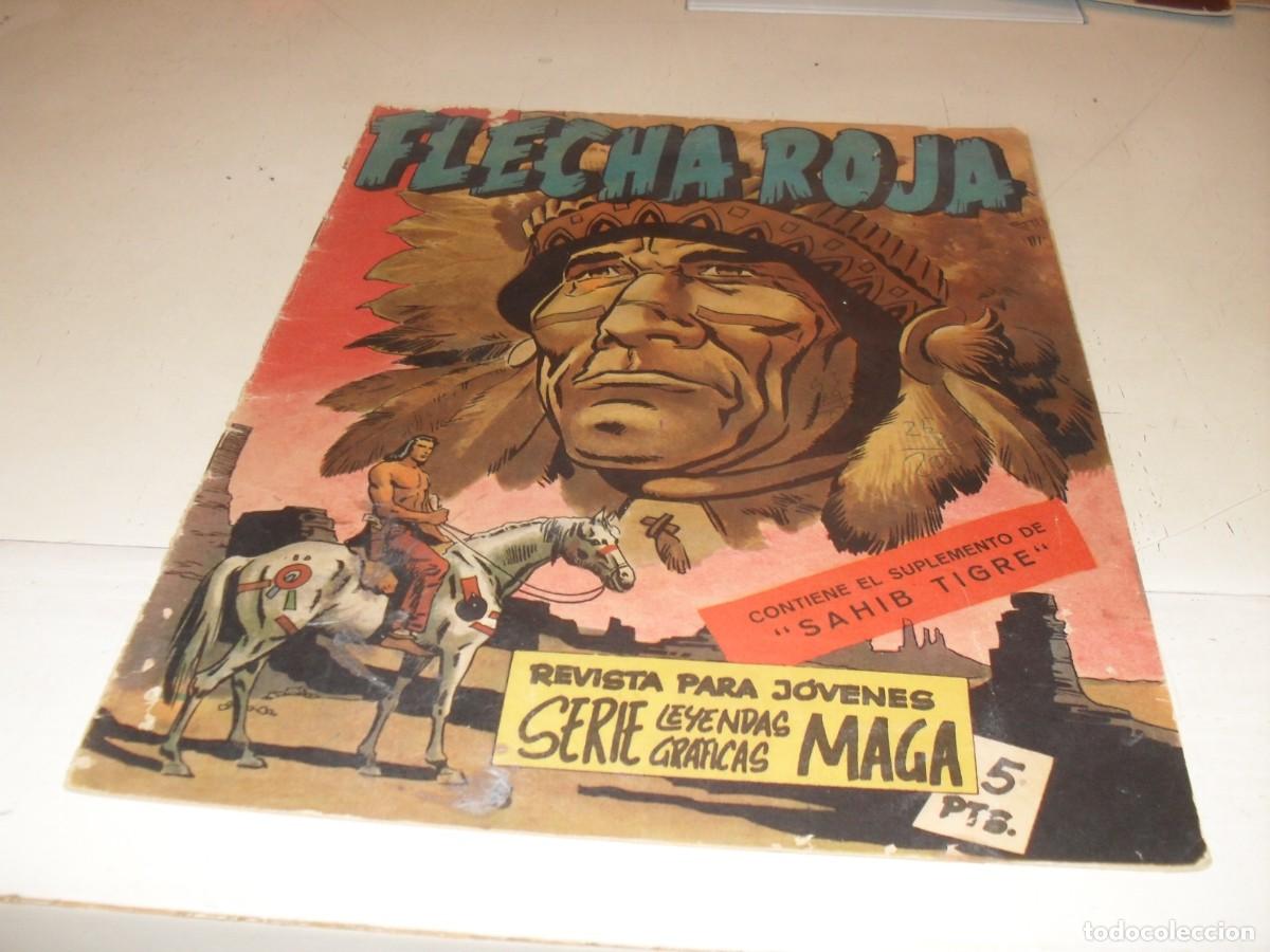 Tebeos: (ORIGINAL)FLECHA ROJA N&ordm; 8,DE 65,CON SUPLEMENTO 1 DE SAHIB TIGRE,REVISTA,MAGA,1965