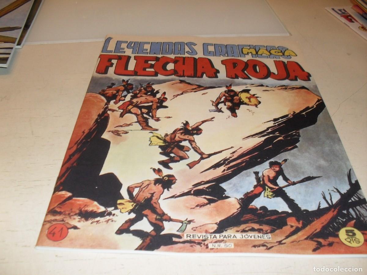 Tebeos: (FACSIMIL)FLECHA ROJA N&ordm; 41,DE 65,CON CROMOS VIDA DE LOS INDIOS 161 AL 164,REVISTA,MAGA,1965