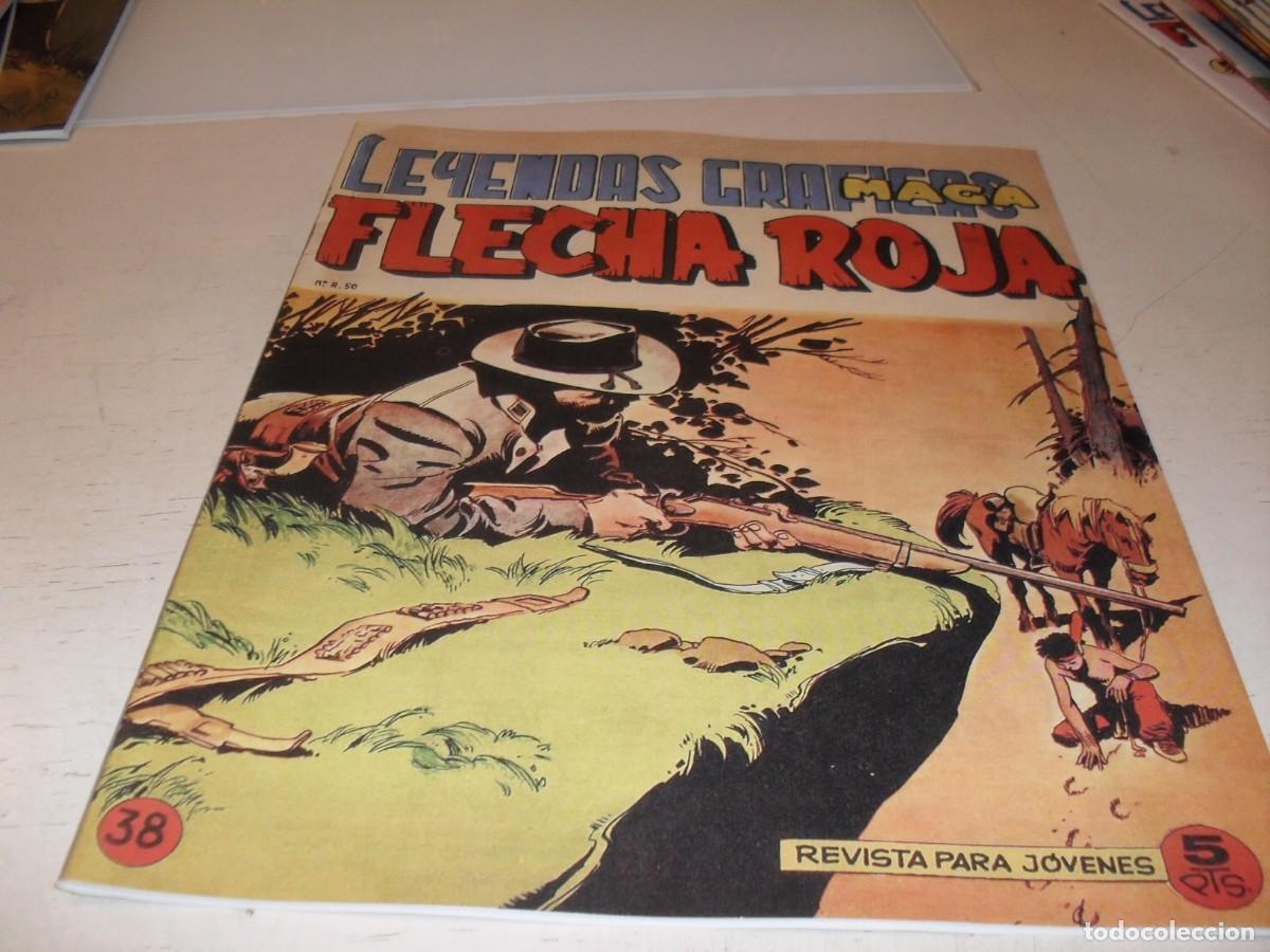 Tebeos: (FACSIMIL)FLECHA ROJA N&ordm; 38,DE 65,CON CROMOS VIDA DE LOS INDIOS 149 AL 152,REVISTA,MAGA,1965