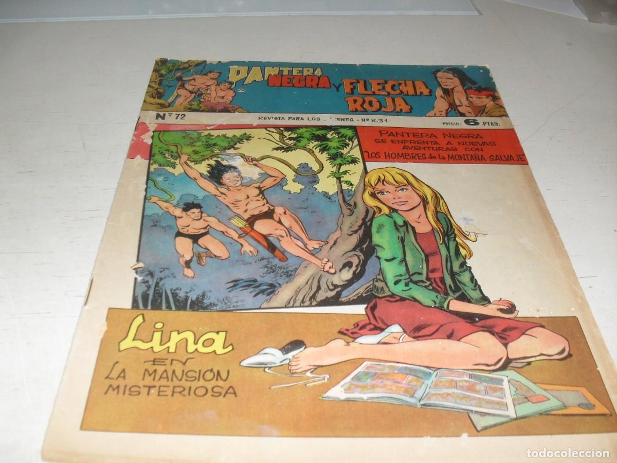 Tebeos: (ORIGINAL),PANTERA NEGRA Y FLECHA ROJA N&ordm; 72,CON RECORTABLE PORTAL DE BELEN,DE 97,REVISTA,MAGA,1965