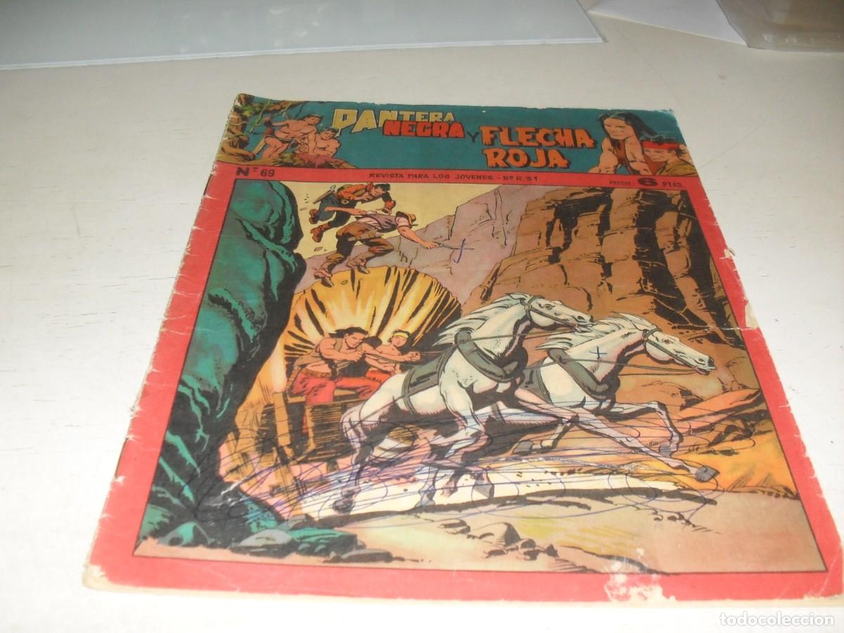 Tebeos: (ORIGINAL),PANTERA NEGRA Y FLECHA ROJA N&ordm; 69,CON RECORTABLE MAPA DE ESPA&Ntilde;A,DE 97,REVISTA,MAGA,1965