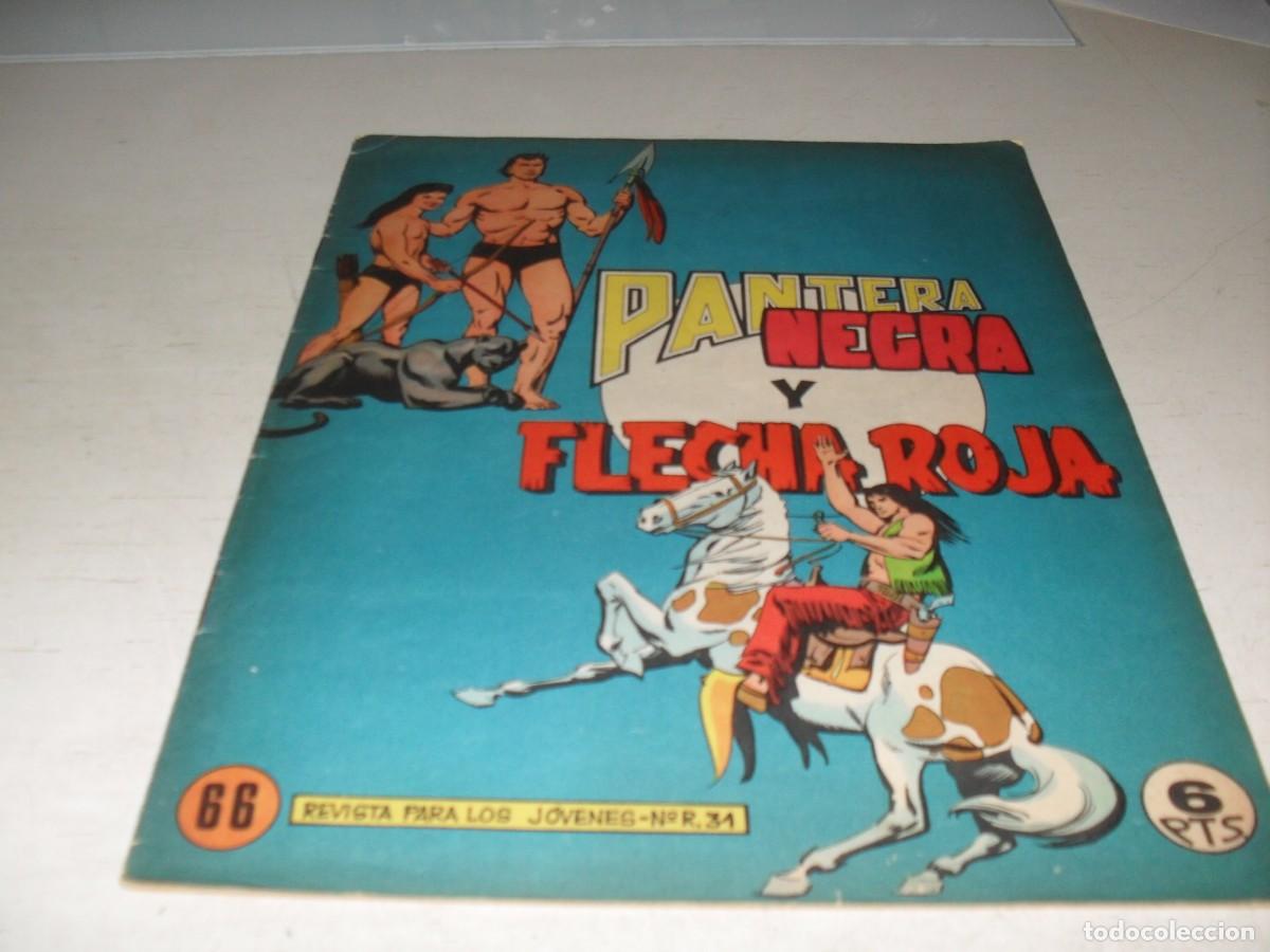 Tebeos: (ORIGINAL),PANTERA NEGRA Y FLECHA ROJA N&ordm; 66,CON RECORTABLE MAPA DE ESPA&Ntilde;A,DE 97,REVISTA,MAGA,1965