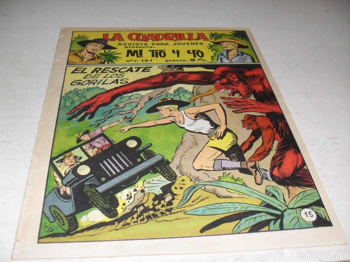 Tebeos: (ORIGINAL),MI TIO Y YO,DE M.GAGO,N&ordm; 15,EL RESCATE DE LOS GORILAS.DE 49,REVISTA,MAGA,1964