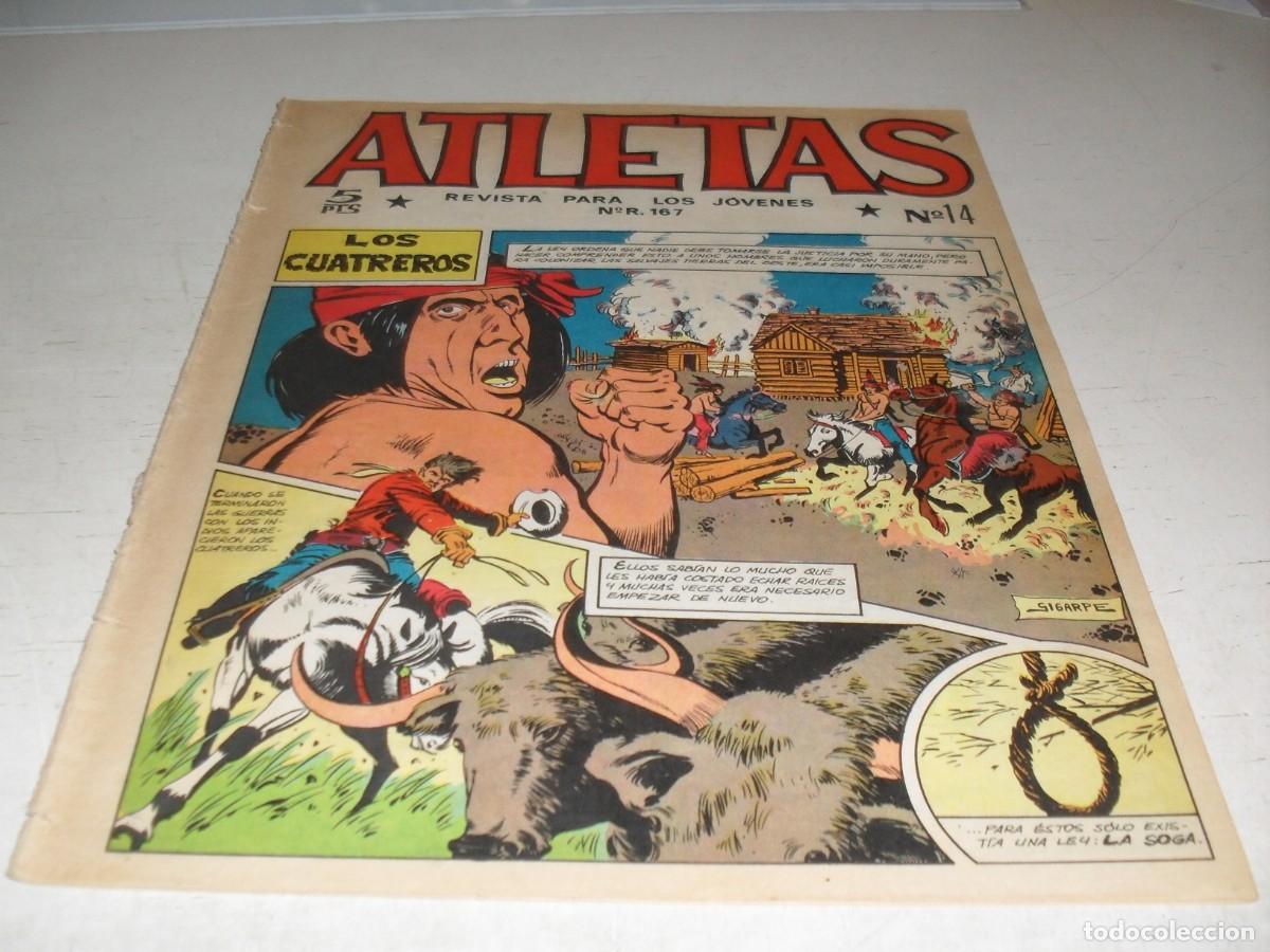 Tebeos: (ORIGINAL),ATLETAS N&ordm; 14,LOS CUATREROS,DE GIGARPE,DE 32,REVISTA,MAGA,1965