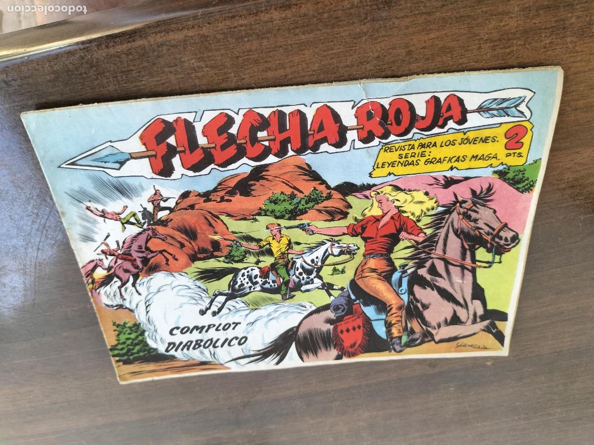 Tebeos: original flecha roja n&ordm; 77 con desgarro arriba