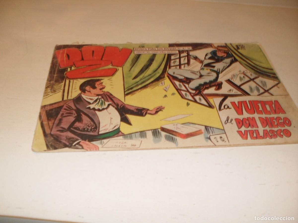 Tebeos: DON Z,ORIGINAL,N&ordm; 66,LA VUELTA DE D&ordm; DIEGO VELASCO,DE 90.MAGA,1959