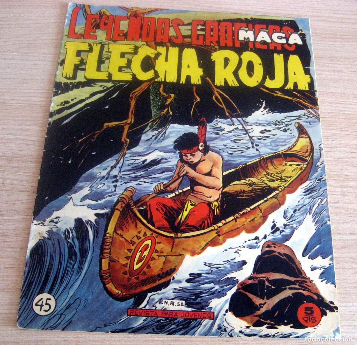 Tebeos: FLECHA ROJA N.&ordm; 45 MAGA A&Ntilde;O 1962 COMIC EN BUEN ESTADO