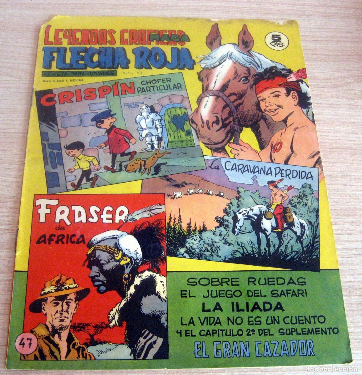 Tebeos: FLECHA ROJA N.&ordm; 47 MAGA A&Ntilde;O 1962 COMIC EN BUEN ESTADO