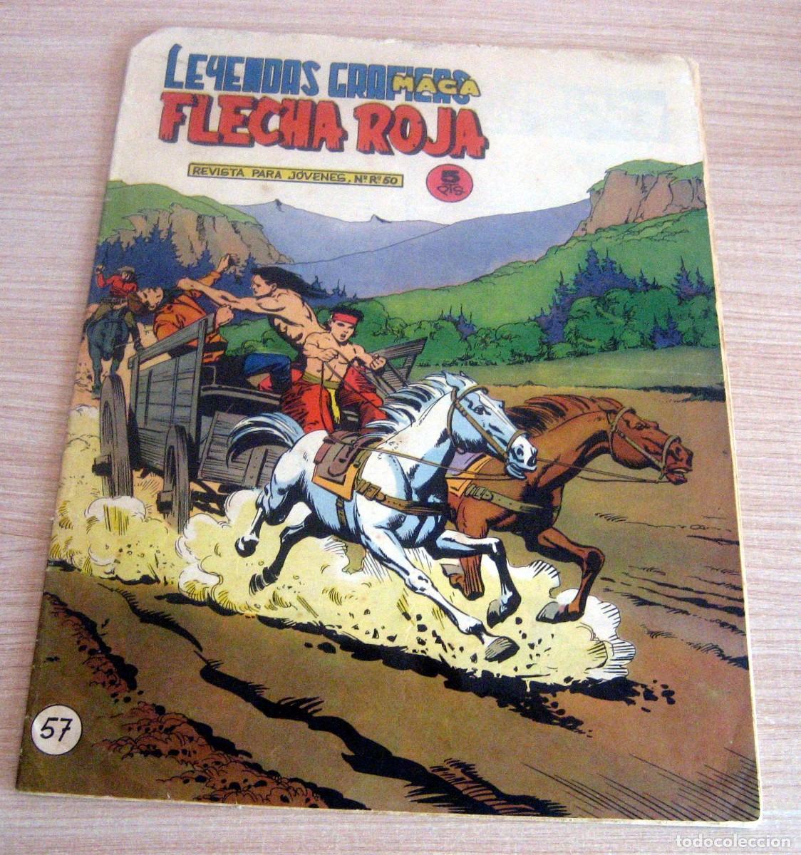 Tebeos: FLECHA ROJA N.&ordm; 57 MAGA A&Ntilde;O 1962 COMIC EN BUEN ESTADO