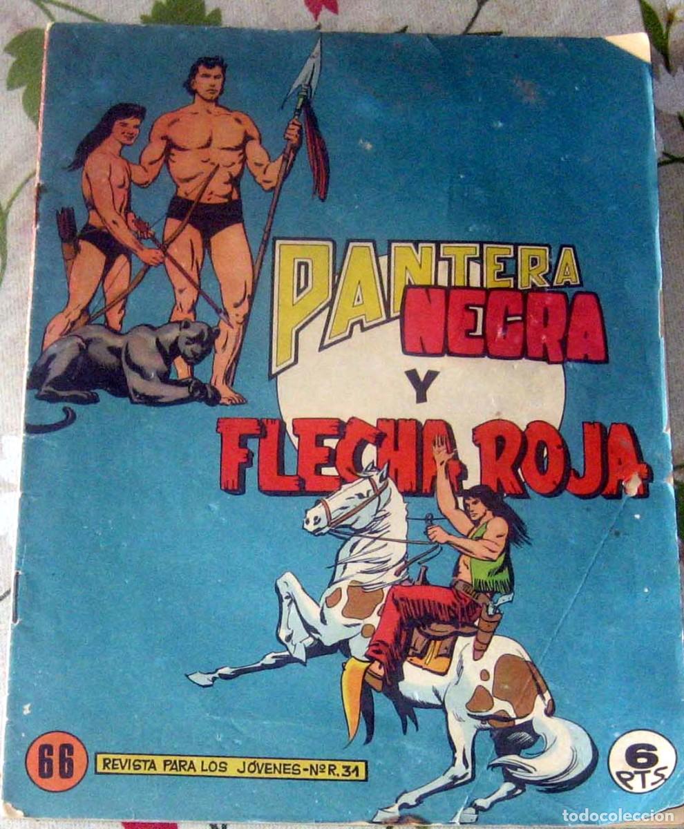 Tebeos: PANTERA NEGRA Y FLECHA ROJA N.&ordm; 66 MAGA A&Ntilde;O 1958 C&Oacute;MIC EN BUEN ESTADO