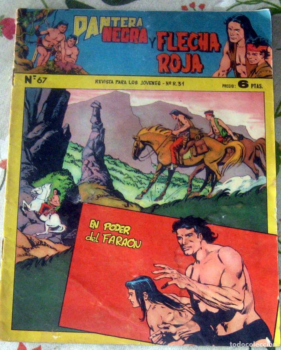 Tebeos: PANTERA NEGRA Y FLECHA ROJA N.&ordm; 67 MAGA A&Ntilde;O 1958 C&Oacute;MIC EN BUEN ESTADO