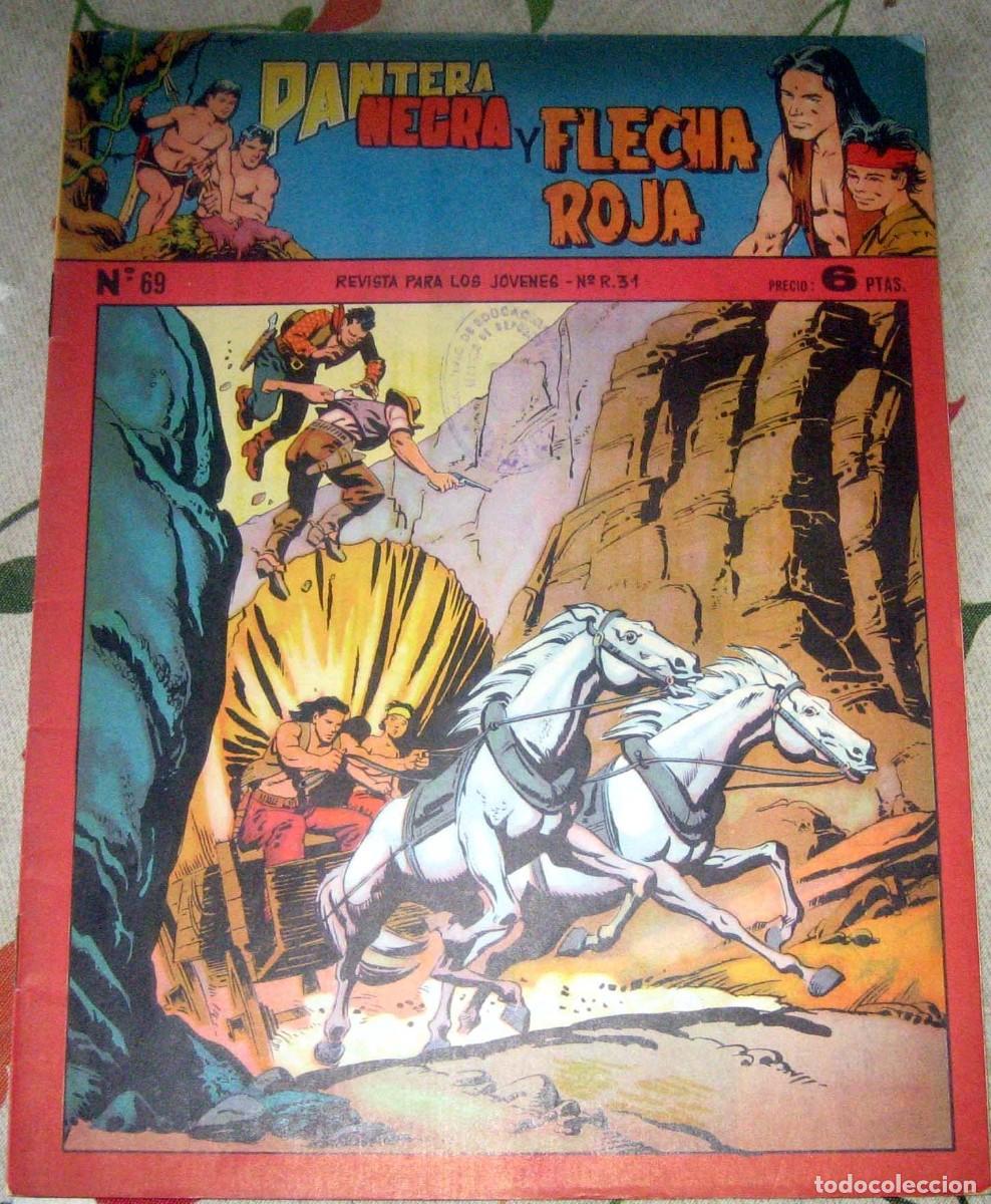 Tebeos: PANTERA NEGRA Y FLECHA ROJA N.&ordm; 69 MAGA A&Ntilde;O 1958 C&Oacute;MIC EN BUEN ESTADO
