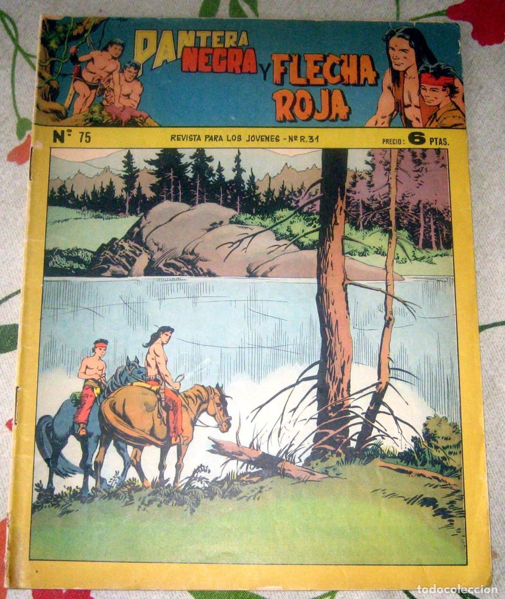 Tebeos: PANTERA NEGRA Y FLECHA ROJA N.&ordm; 75 MAGA A&Ntilde;O 1958 C&Oacute;MIC EN BUEN ESTADO