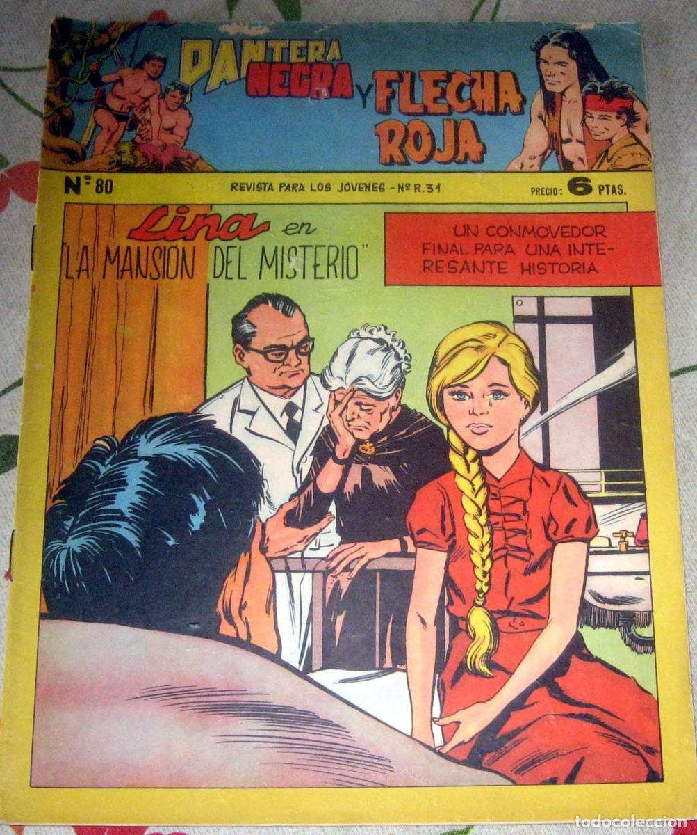 Tebeos: PANTERA NEGRA Y FLECHA ROJA N.&ordm; 80 MAGA A&Ntilde;O 1958 C&Oacute;MIC EN BUEN ESTADO